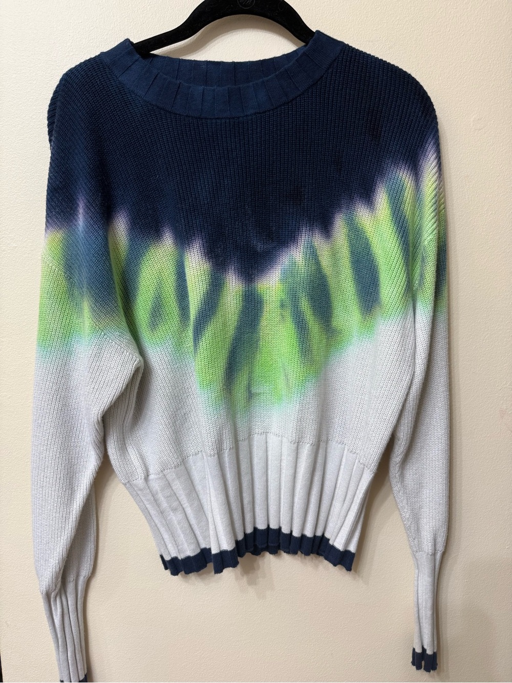 Scott & Scott London M Silk Cotton Blend Tie Dye Ombre Sweater Boho Modern Rib